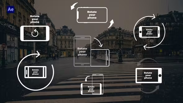 旋转手机播放视频图标动画AE模板素材 旋转手机播放视频图标动画AE模板素材