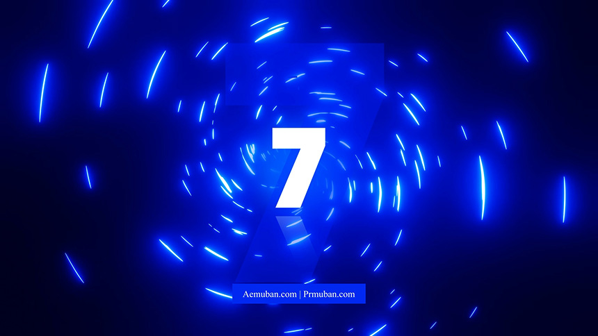 蓝色科技感视频模板|数字倒计时开场模板