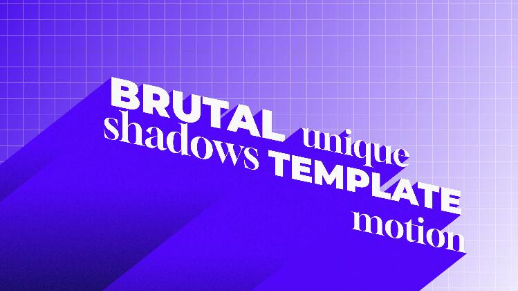 扁平化风格AE长阴影文字动画模板素材