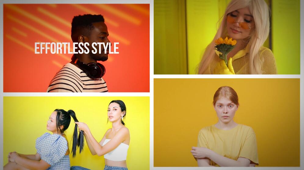 多画面特效分屏动态开场视频模板